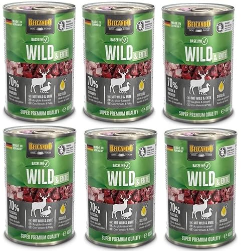 Belcando Baseline Wild & Ente 6 x 400 g getreidefreies Hundefutter von Belcando