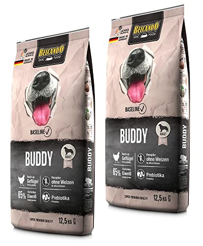 Belcando Baseline Buddy 2 x 12,5 kg Trockenfutter | Für ausgewachsene Hunde mit normaler Aktivität | Geeignet für alle Rassen | Hundefutter - fördert eine gesunde Darmflora von Belcando