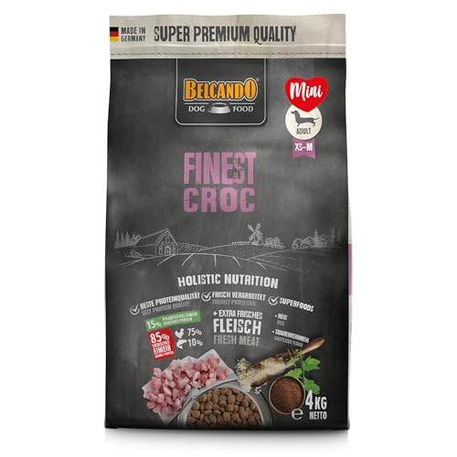 BELCANDO Finest Croc [4 kg] Hundefutter | Trockenfutter für kleine & mittlere Hunde | Alleinfuttermittel für ausgewachsene Hunde ab 1 Jahr von Belcando