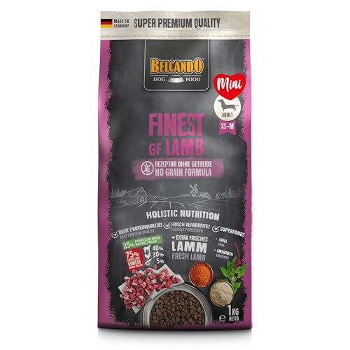 Belcando Finest GF Lamb [1 kg] getreidefreies Hundefutter | Trockenfutter für kleine & mittlere Hunde | Alleinfuttermittel für Hunde ab 1 Jahr von Belcando