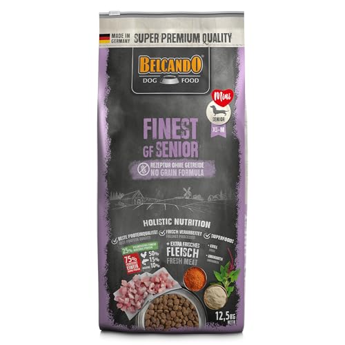 BELCANDO Finest GF Senior [12,5 kg] getreidefreies Hundefutter | Trockenfutter für ältere und empfindliche Hunde | Alleinfuttermittel für Hunde ab 1 Jahr von Belcando