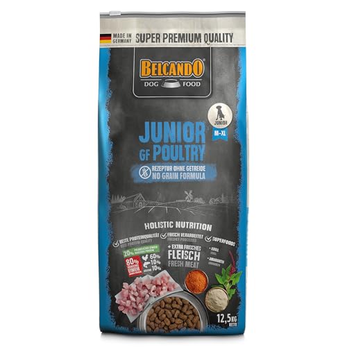 BELCANDO Junior GF Poultry [12,5 kg] getreidefreies Hundefutter | Trockenfutter ohne Getreide für Junge Hunde | Alleinfuttermittel für Hunde ab 4 Monaten von Belcando