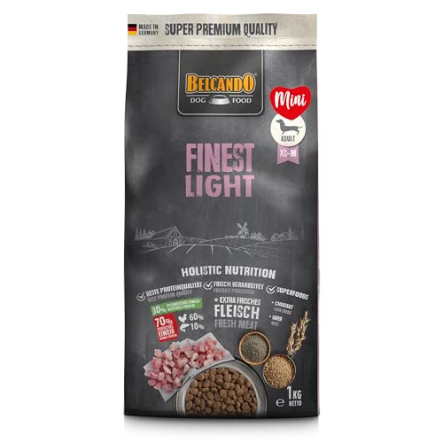 Belcando Finest Light [1 kg] Hundefutter | Trockenfutter für kleine & mittlere übergewichtige Hunde | Alleinfuttermittel für Hunde ab 1 Jahr von Belcando