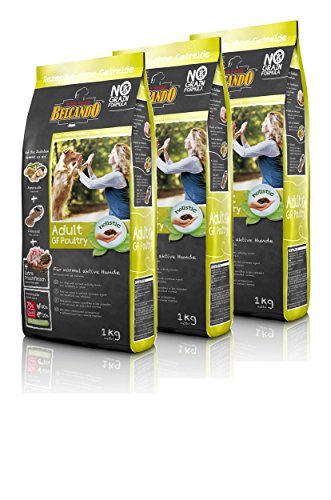 Belcando Hunde Trockenfutter - 3X Adult Poultry mit Geflügel 1kg - Getreidefrei Hundefutter für Junge Hunde - leichtverdaulich und Premiumqualität von Belcando