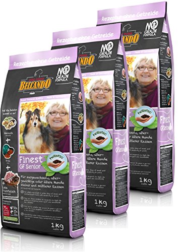 Belcando Hunde Trockenfutter - 3X Finest Senior mit Geflügel 1kg - Getreidefrei Hundefutter für Junge Hunde - leichtverdaulich und Premiumqualität von Belcando