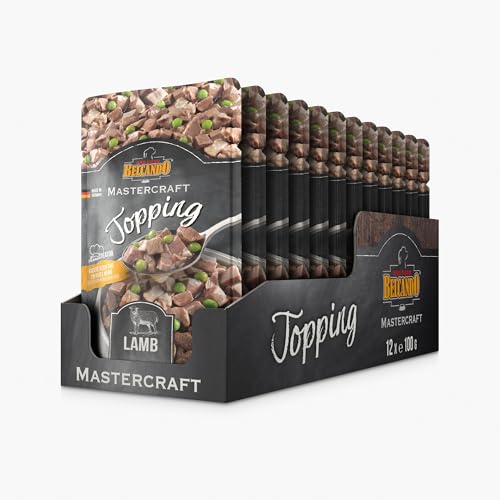 BELCANDO Mastercraft Topping Lamm, 12x 100g Beutel, Nassfutter für Hunde, getreidefrei, sortenfrei, Ergänzungsfutter, Made in Germany von Belcando