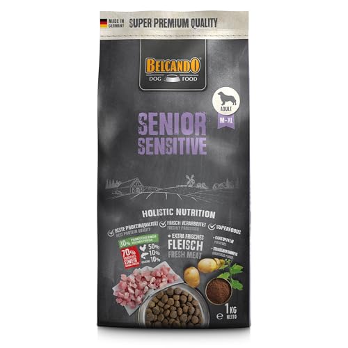 Belcando Senior Sensitive Hundefutter | Trockenfutter für ältere & empfindliche Hunde | Alleinfuttermittel für ältere Hunde Aller Rassen (1 kg neu) von Belcando