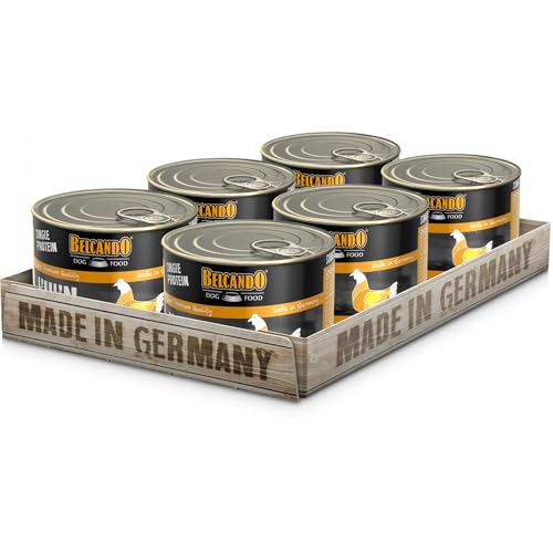 BELCANDO Single Protein Dose [6x200g Huhn] | Sortenreines Nassfutter für Hunde | Monoprotein Feuchtfutter von Belcando