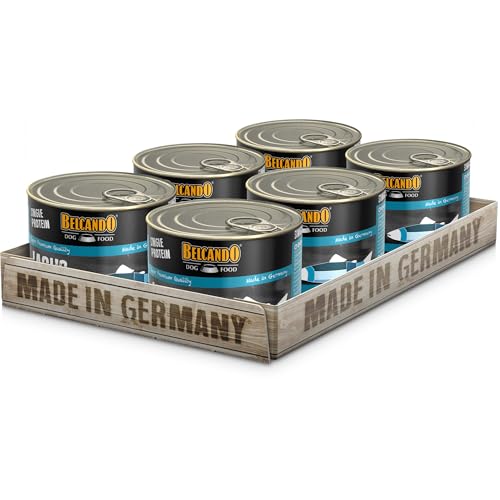 BELCANDO Single Protein Dose [6x200g Lachs] | Sortenreines Nassfutter für Hunde | Monoprotein Feuchtfutter von Belcando