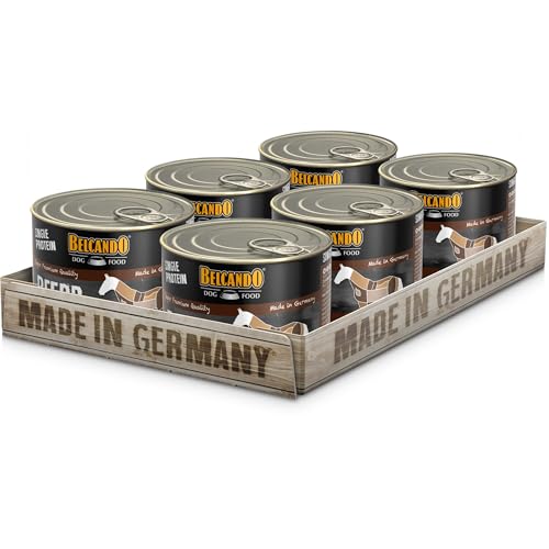 BELCANDO Single Protein Nassfutter für Hunde, Pferd, 6X 200g Dose, sortenreines Hundefutter nass, für alle Rassen, Made in Germany von Belcando