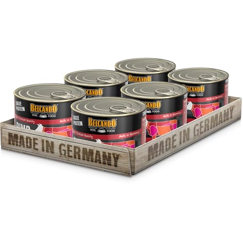 BELCANDO Single Protein Dose [6x200g Rind] | Sortenreines Nassfutter für Hunde | Monoprotein Feuchtfutter von Belcando