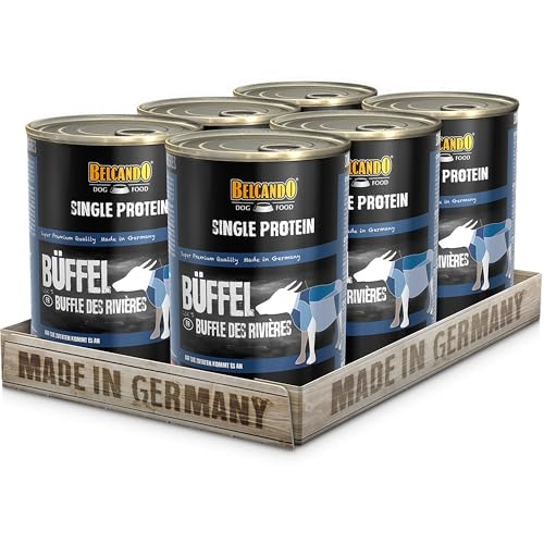 Belcando Single Protein Dose [6x400g Büffel] | Sortenreines Nassfutter für Hunde | Monoprotein Feuchtfutter von Belcando