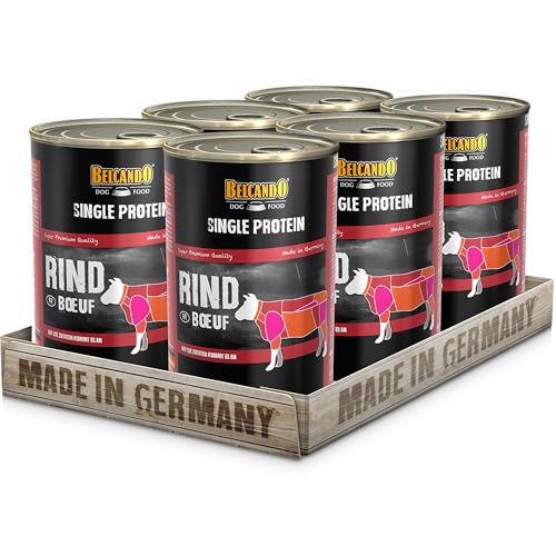 Belcando Single Protein Dose [6x400g Rind] | Sortenreines Nassfutter für Hunde | Monoprotein Feuchtfutter von Belcando