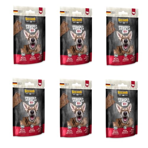 Belcando Stripes Beef | 6er Pack | 6 x 70 g | Snack für Hunde | Mit Superfoods: Bierhefe, Krill und aromatische Kräuter | Ohne Getreide und ohne Zucker | Mit extra viel Fleisch Belcando Stripes Beef | 6er Pack | 6 x 70 g | Snack für Hunde | Mit Superfoods: Bierhefe, Krill und aromatische Kräuter | Ohne Getreide und ohne Zucker | Mit extra viel Fleisch von Belcando