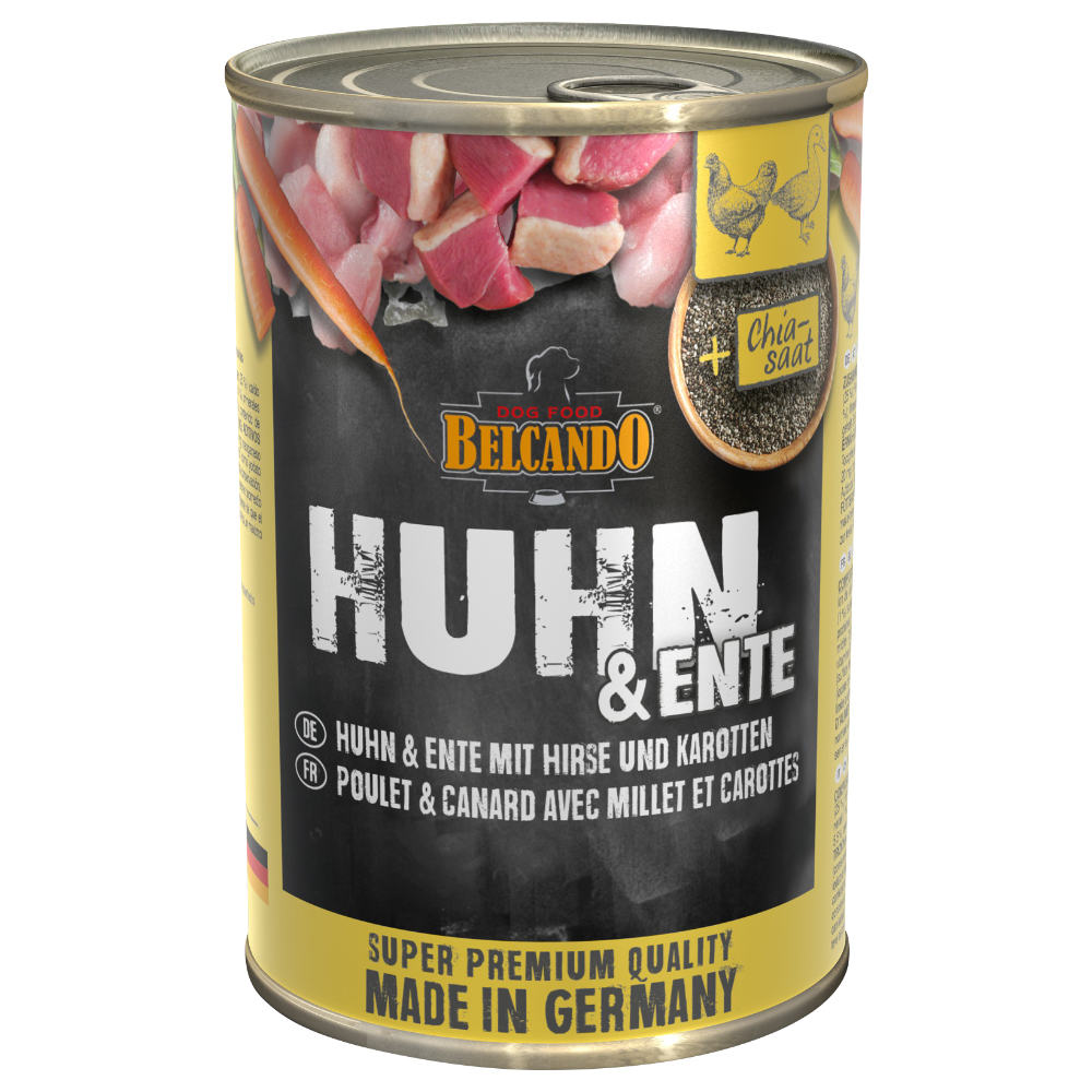 Belcando Super Premium 6 x 400 g - Huhn & Ente mit Hirse & Karotten von Belcando