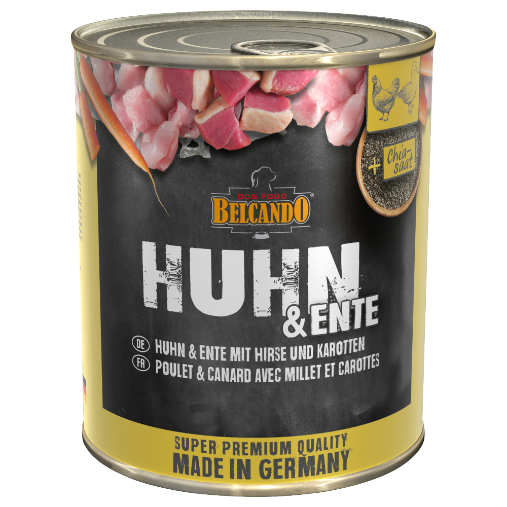 Belcando Super Premium 6 x 800 g - Huhn & Ente mit Hirse & Karotten von Belcando