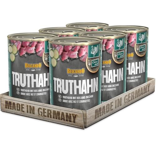 Belcando Super Premium Dose [6x400g Truthahn mit Reis & Zucchini] | Nassfutter für Hunde | Feuchtfutter Dose | Alleinfutter für Hunde Aller Rassen von Belcando