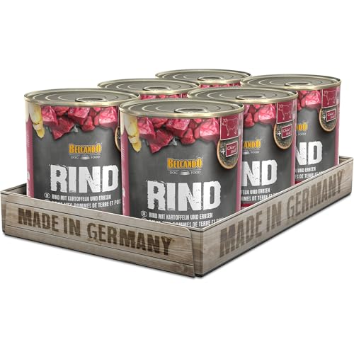 BELCANDO Super Premium Dose [6x800g Rind mit Kartoffel & Erbsen] | Nassfutter für Hunde | Feuchtfutter Dose | Alleinfutter für Hunde Aller Rassen von Belcando