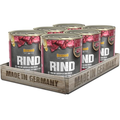 Belcando Super Premium Dose [6x800g Rind mit Kartoffel & Erbsen] | Nassfutter für Hunde | Feuchtfutter Dose | Alleinfutter für Hunde Aller Rassen von Belcando