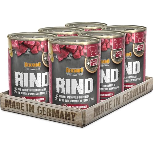 Belcando Super Premium Dose [6x400g Rind mit Kartoffel & Erbsen] | Nassfutter für Hunde | Feuchtfutter Dose | Alleinfutter für Hunde Aller Rassen von Belcando