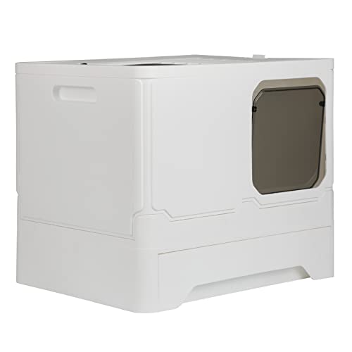 Belfoyer Geschlossene Katzentoilette, großes Katzentoilettenhaus, faltbar, mit Deckel, herausnehmbares Tablett, 2 Öffnungen, Weiß Belfoyer Geschlossene Katzentoilette, großes Katzentoilettenhaus, faltbar, mit Deckel, herausnehmbares Tablett, 2 Öffnungen, Weiß von Belfoyer