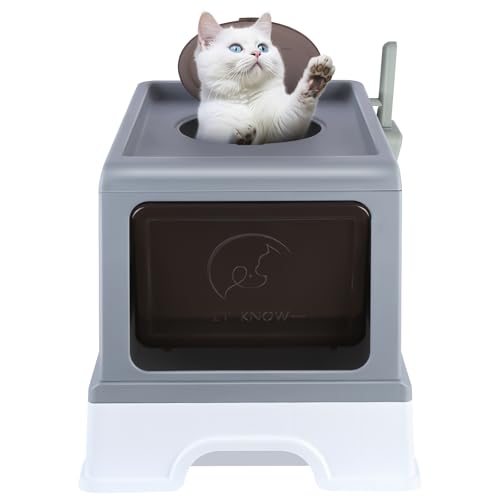 Belfoyer Katzenklo mit Fellkratzer 36×45,5×32 cm – Kompakte Katzentoilette mit Kratz- & Pflegefunktion, Grau Belfoyer Katzenklo mit Fellkratzer 36×45,5×32 cm – Kompakte Katzentoilette mit Kratz- & Pflegefunktion, Grau von Belfoyer