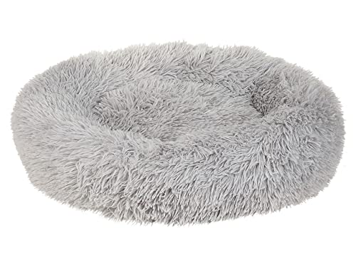 Beliani Kuscheliges Tierbett oval für Hunde Katzen Polyester hellgrau ⌀ 60 cm Kulu von Beliani