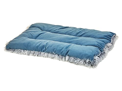Modernes Tierbett aus weichem Samtstoff mit Quasten blau 60 x 45 cm Ergani Modernes Tierbett aus weichem Samtstoff mit Quasten blau 60 x 45 cm Ergani von Beliani