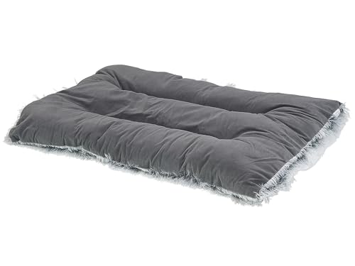 Modernes Tierbett aus weichem Samtstoff mit Quasten grau 60 x 45 cm Ergani Modernes Tierbett aus weichem Samtstoff mit Quasten grau 60 x 45 cm Ergani von Beliani