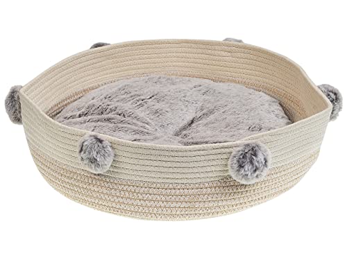 Runde Flauschigen Tierbett aus Baumwolle für Hunde Katzen Beige ø 44 cm Ortaca Runde Flauschigen Tierbett aus Baumwolle für Hunde Katzen Beige ø 44 cm Ortaca von Beliani