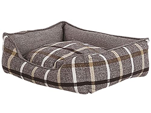 Tierbett Braun Baumwolle 50 x 50 cm Quadratisch Kariert Kuschelig Tierbett Braun Baumwolle 50 x 50 cm Quadratisch Kariert Kuschelig von Beliani