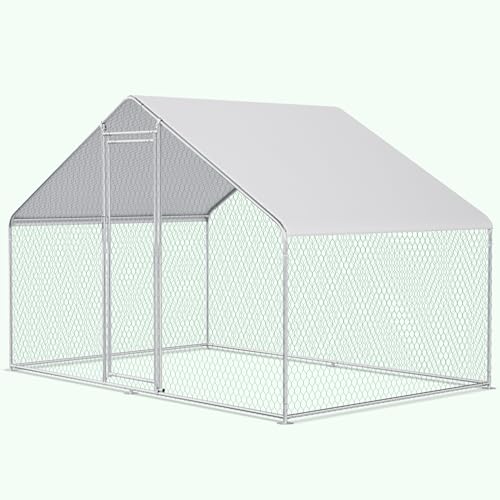Belinova Großer Hühnerstall aus Metall, begehbarer Geflügelkäfig, spitzenförmiger Stall mit wasserdichter und UV-Abdeckung, verzinkter Stahl, für Hühner, Kaninchen, Ente (1,8 m²) von Belinova
