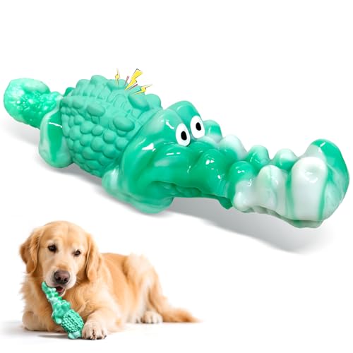 Hunde-Kauspielzeug für aggressive Kauer – unzerstörbares quietschendes Krokodil-Hundespielzeug für kleine/mittelgroße/große Rassen, bestes Kauspielzeug für Zahnreinigung und Angstreduzierung Hunde-Kauspielzeug für aggressive Kauer – unzerstörbares quietschendes Krokodil-Hundespielzeug für kleine/mittelgroße/große Rassen, bestes Kauspielzeug für Zahnreinigung und Angstreduzierung von BellaWagg