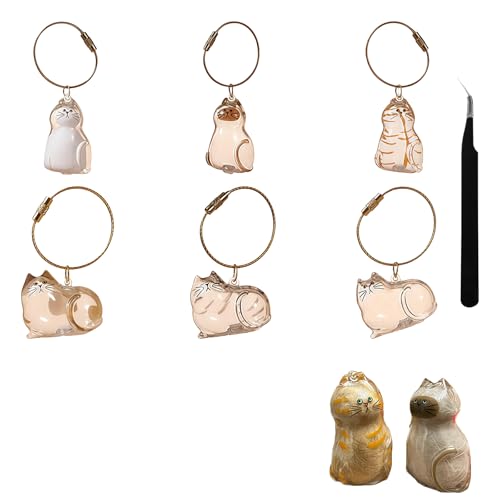 BelleFlair Katzenhaare Erinnerung Schlüsselanhänger als Andenken an verstorbene Katze, 6er-Pack transparente Acryl Katzenform Aufbewahrungskapsel, Geschenk für Haustierliebhaber BelleFlair Katzenhaare Erinnerung Schlüsselanhänger als Andenken an verstorbene Katze, 6er-Pack transparente Acryl Katzenform Aufbewahrungskapsel, Geschenk für Haustierliebhaber von BelleFlair