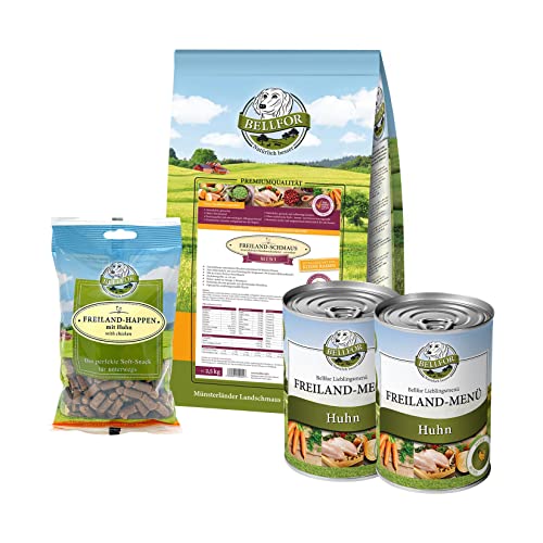 Bellfor Bolonka Futter Set, ohne Getreide, glutenfrei, Ohne synthetische Farb-, Aroma- und Konservierungsstoffe 3,5 kg von Bellfor