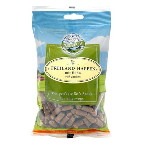 Bellfor Gutshof-Happen Hypoallergene getreidefreie Soft-Snack für Hunde mit hoher Verdaulichkeit ohne tierische Nebenerzeugnisse 200 g (Huhn) von Bellfor