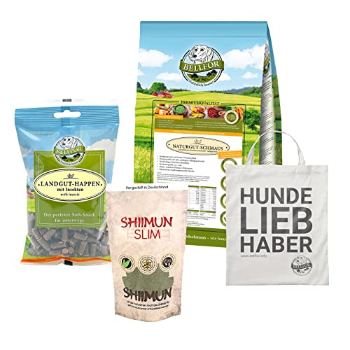 Bellfor Futterset Hundefutter Hypoallergen 4 kg Snacks 200 g Diät für Hunde 120 g für Ernährungssensible Große Hunde mit Übergewicht Flohsamenschalen Shiitakepulver Maitakepulver von Bellfor