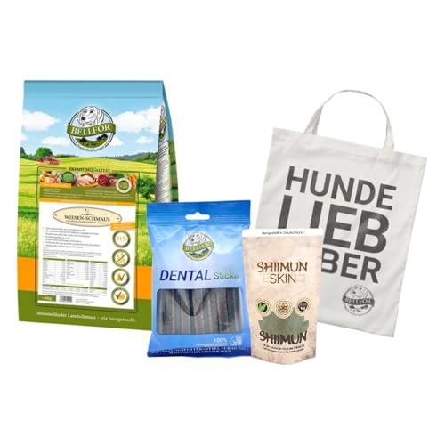 Bellfor Futterset für Deutsche Doggen Getreidefreies Trockenfutter mit Huhn 4 kg Dental Sticks 100 g und Lebensmittelzusatzstoff zur Haut- und Fellpflege 80 g von Bellfor