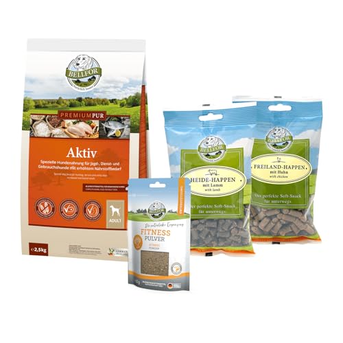 Bellfor Futterset für körperlich aktive Hunde Premium PUR Aktiv 2,5 kg Fitness Pulver 80g Soft-Snacks 2 x 200g Bellfor Futterset für körperlich aktive Hunde Premium PUR Aktiv 2,5 kg Fitness Pulver 80g Soft-Snacks 2 x 200g von Bellfor