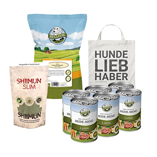 Bellfor Futterset mit Heide-Menü 6x400 g Hundefutter Nass Getreidefrei Gesunde Kausnacks 100 g Diät für Kleine Hunde mit Übergewicht Flohsamenschalen Shiitakepulver Maitakepulver 50 g Bellfor Futterset mit Heide-Menü 6x400 g Hundefutter Nass Getreidefrei Gesunde Kausnacks 100 g Diät für Kleine Hunde mit Übergewicht Flohsamenschalen Shiitakepulver Maitakepulver 50 g von Bellfor