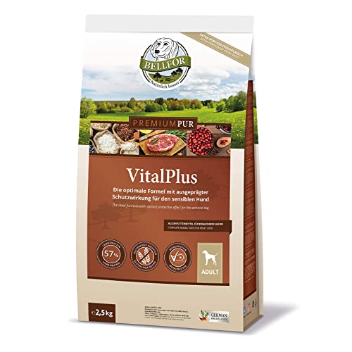 Bellfor Premium PUR VitalPlus Glutenfrei Hundefutter mit Hohem Fleischanteil Mit Einer hochwertigen Eiweißquelle aus Lammfleisch in Lebensmittelqualität 2,5 kg von Bellfor