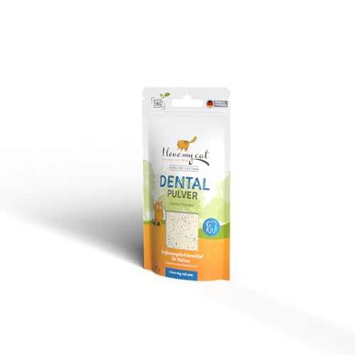 I Love My cat Natürliche Katzen Zahnpflege Ohne Künstliche Zusätze Einfach Anzuwenden und zu Dosieren Wirksam Gegen Zahnbelag und Zahnstein Dental Pulver - 35g von I love my cat NATURAL CAT FOOD