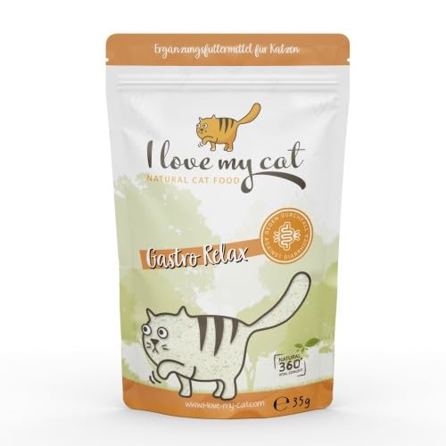 I Love My Cat Gastro Relax Pulver Nahrungsergänzung für Katzen die an Durchfall Leiden Für alle Katzen geeignet und Gemeinsam mit Tierärzten entwickelt 35 g von I love my cat NATURAL CAT FOOD