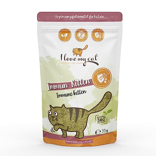 I Love My Cat Nahrungsergänzungsmittel für Kätzchen Natürliche Inhaltsstoffe für Starke Abwehrkräfte Zusammen mit Tierärzten Entwickelt Immun Pulver - 35g von I love my cat NATURAL CAT FOOD