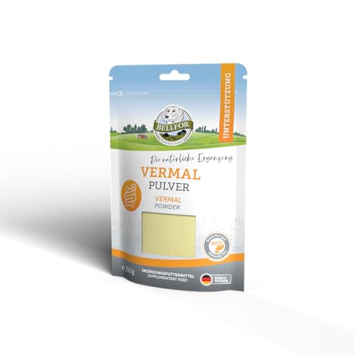 Bellfor Vermal Pulver 250g mit Kokosmehl und Kürbiskernen - die natürliche Lösung für Hunde | Magen-Darm-Bereich Unterstützung für alle Altersgruppen und Rassen von Bellfor