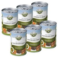 Bellfor Nassfutter auf Insektenbasis: Starter-Paket mit Landgut-Menü (3 Dosen) & Naturfarm-Menü (3 Dosen) von Bellfor