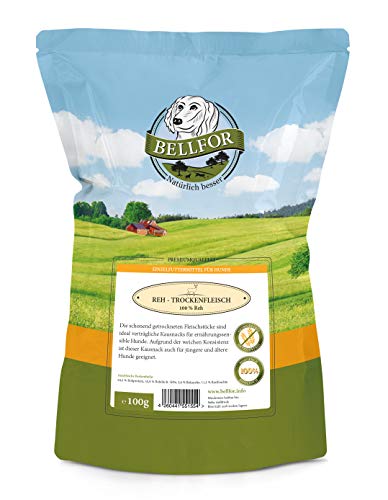 Bellfor Hundesnack Gesunder mit REH Trockenfleisch und ist ohne Zusätze und Geschmacksverstärker hergestellt 100 g Bellfor Hundesnack Gesunder mit REH Trockenfleisch und ist ohne Zusätze und Geschmacksverstärker hergestellt 100 g von Bellfor