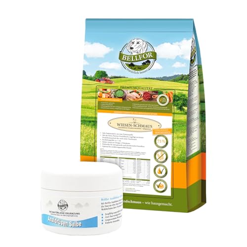 Bellfor Set für große Hunde zur Unterstützung der Analdrüsenpflege – Kaltgepresstes Trockenfutter 4 kg und Analdrüsen Salbe 30 ml von Bellfor