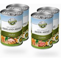 Bellfor Starter-Paket Hundefutter Nass mit Huhn und Lamm - Getreidefrei - Freiland-Menü + Heide-Menü von Bellfor