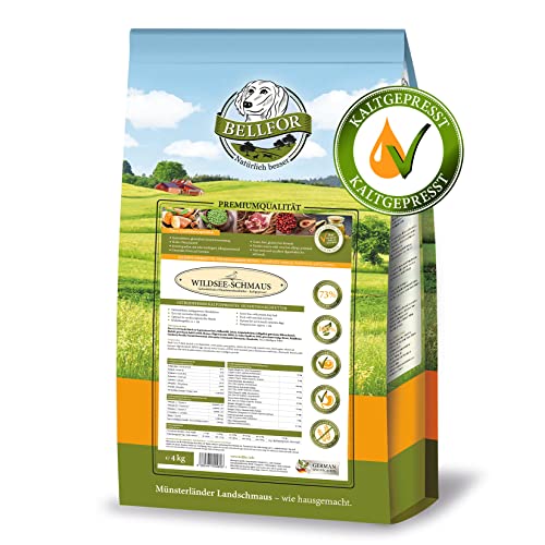 Bellfor Wildsee-Schmaus Hochwertiges Getreidefreies Hundetrockenfutter mit Ente mit hoher Verdaulichkeit ohne tierische Nebenerzeugnisse (4 kg) - Hundefutter mit hohem Fleischanteil. Bellfor Wildsee-Schmaus Hochwertiges Getreidefreies Hundetrockenfutter mit Ente mit hoher Verdaulichkeit ohne tierische Nebenerzeugnisse (4 kg) - Hundefutter mit hohem Fleischanteil. von Bellfor